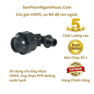 Cút 25 co HDPE 21 27 34 ren ngoài