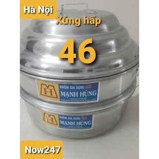 Bộ xửng hấp nhôm Mạnh Hùng size 46 ,bộ xửng hấp bánh 2 tầng ,xửng hấp bánh bao,rau,củ,quả,hải sản