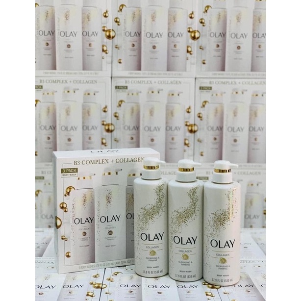 Sữa tắm trắng da Olay B3 retinol và Collagen 530ml từ Mỹ
