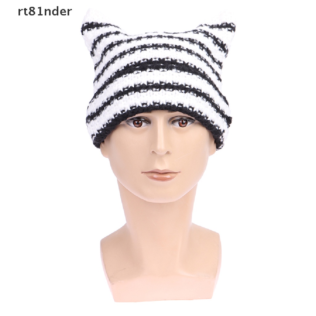 Rt Mũ Len Dệt Kim Đính Tai Mèo Nhỏ Phong Cách Gothic Punk Mùa Đông Cho Nữ n