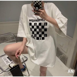 Áo tay lỡ 💖nga trali💖 áo phông tay lỡ form rộng bàn cờ thun 3158 unisex