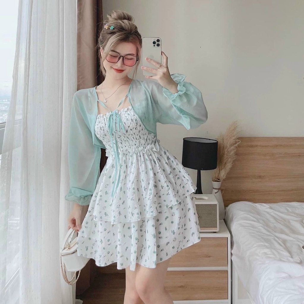 Sét đầm kèm áo khoác quá xinh