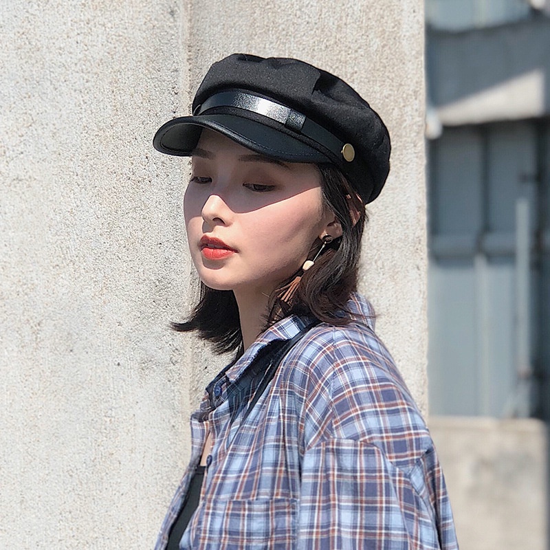Mũ beret Thời Trang Hàn Phong Cách retro Cá Tính Cho Nữ