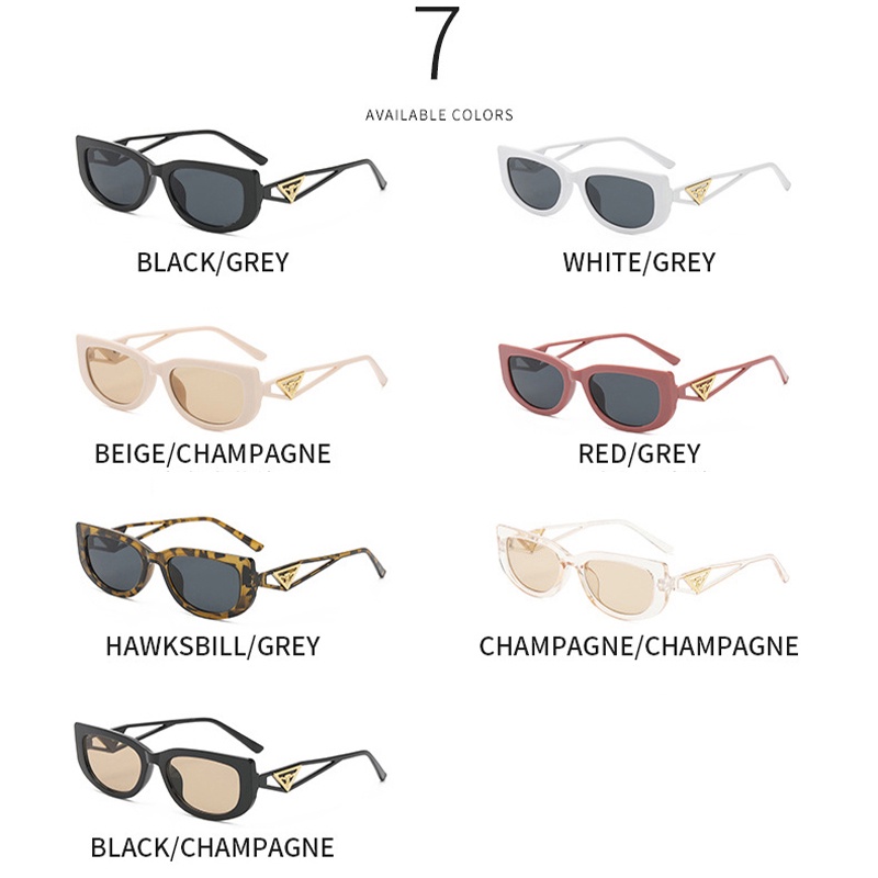 (YUZHU) Kính Mát Gọng Nhỏ Hình Oval Rỗng Phong Cách Vintage Thời Trang