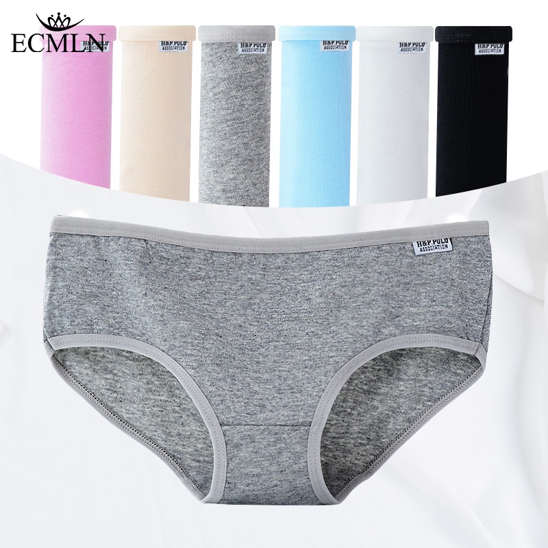 Quần lót ECMLN cotton màu trơn thời trang đơn giản dành cho nữ