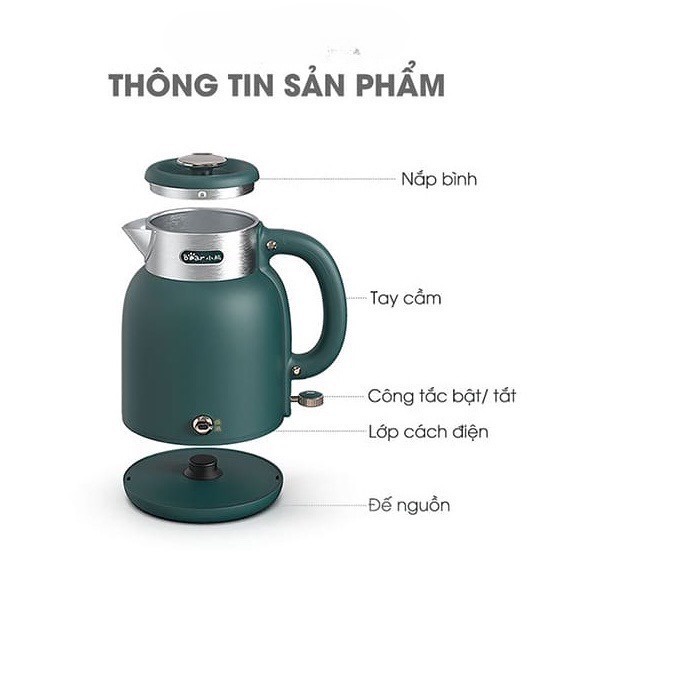 [CHÍNH HÃNG] ẤM SIÊU TỐC BEAR ZDH C15C1 1.5L