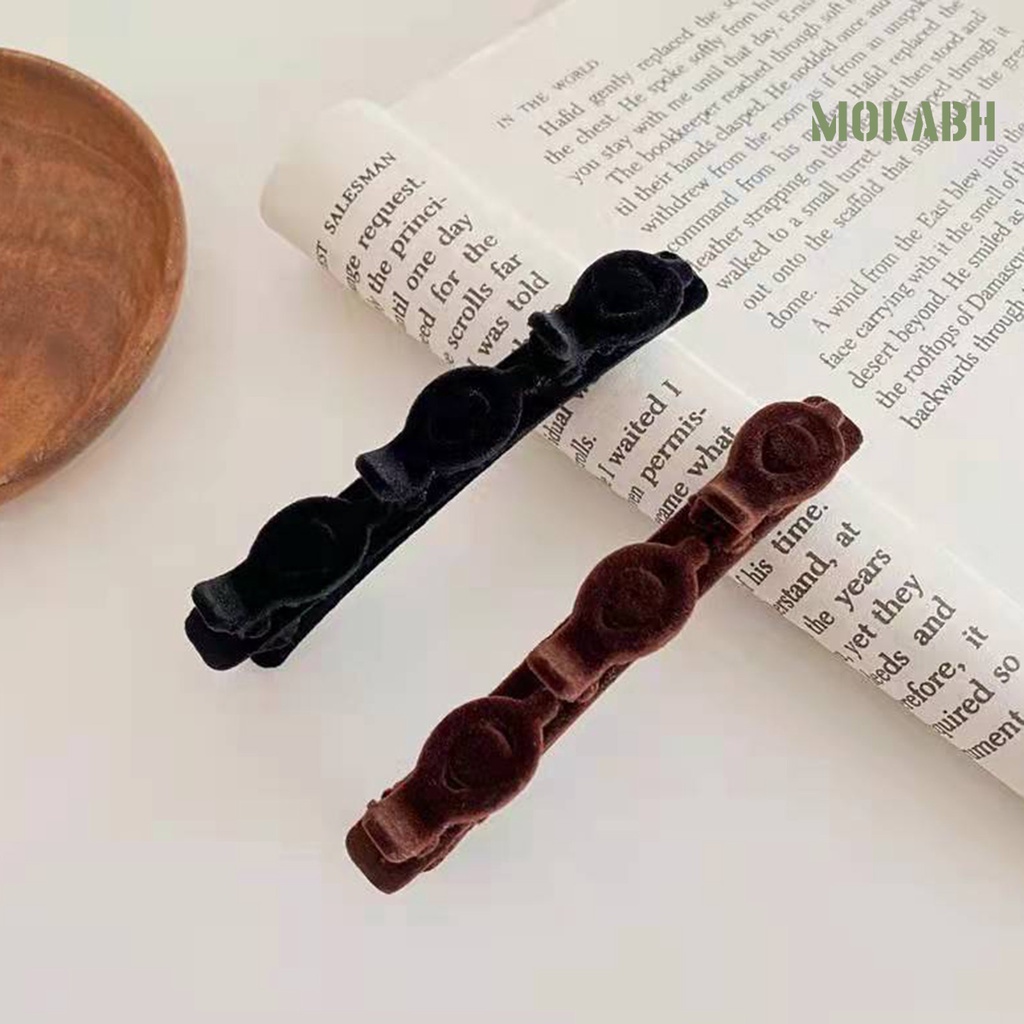 Kẹp Tóc Hai Lớp Bằng Vải Nhung Phong Cách Hàn Quốc Thanh Lịch