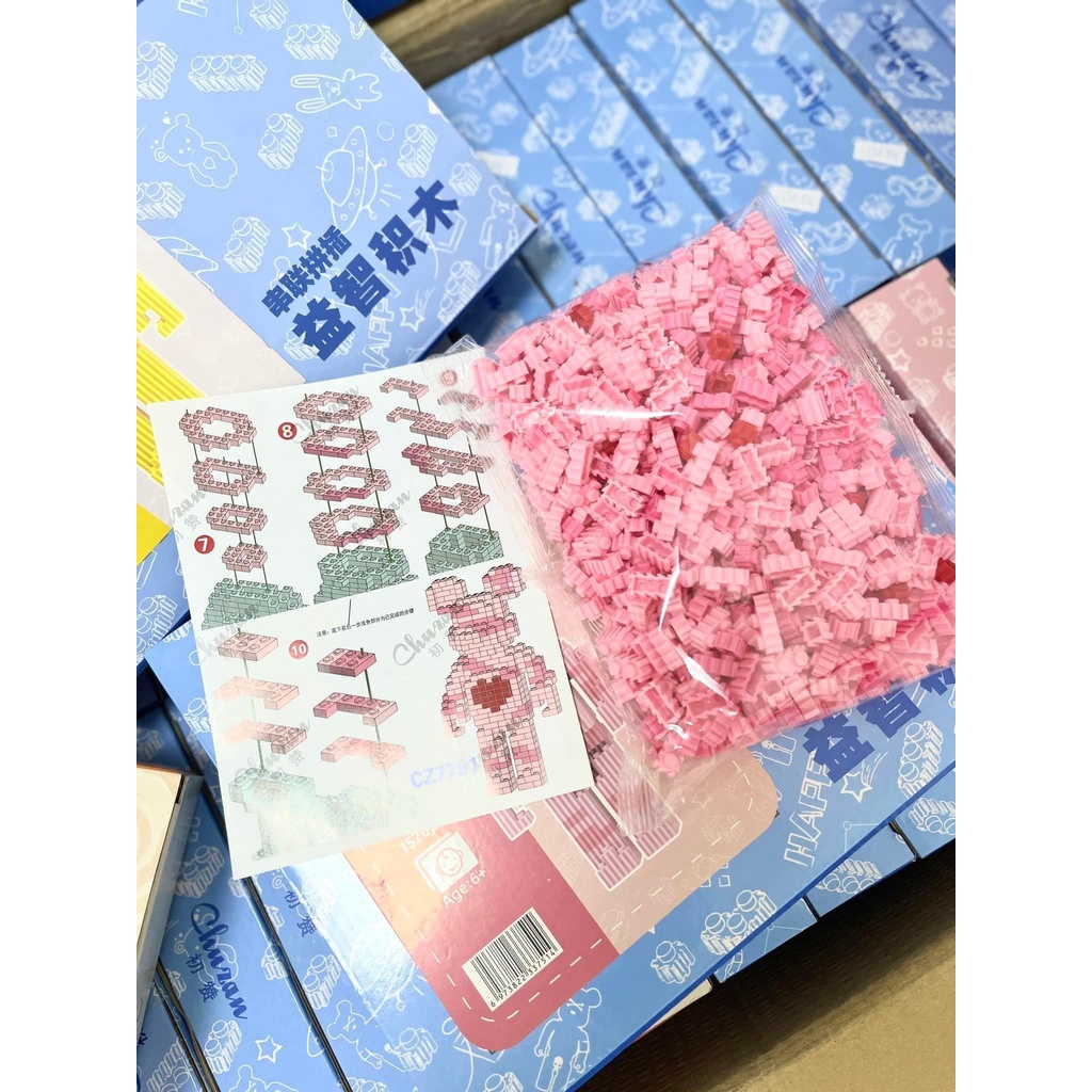 Lego size trung đồ chơi lắp ráp cho bé 1520 miếng đồ chơi xếp hình 3d hoạt hình dễ thương
