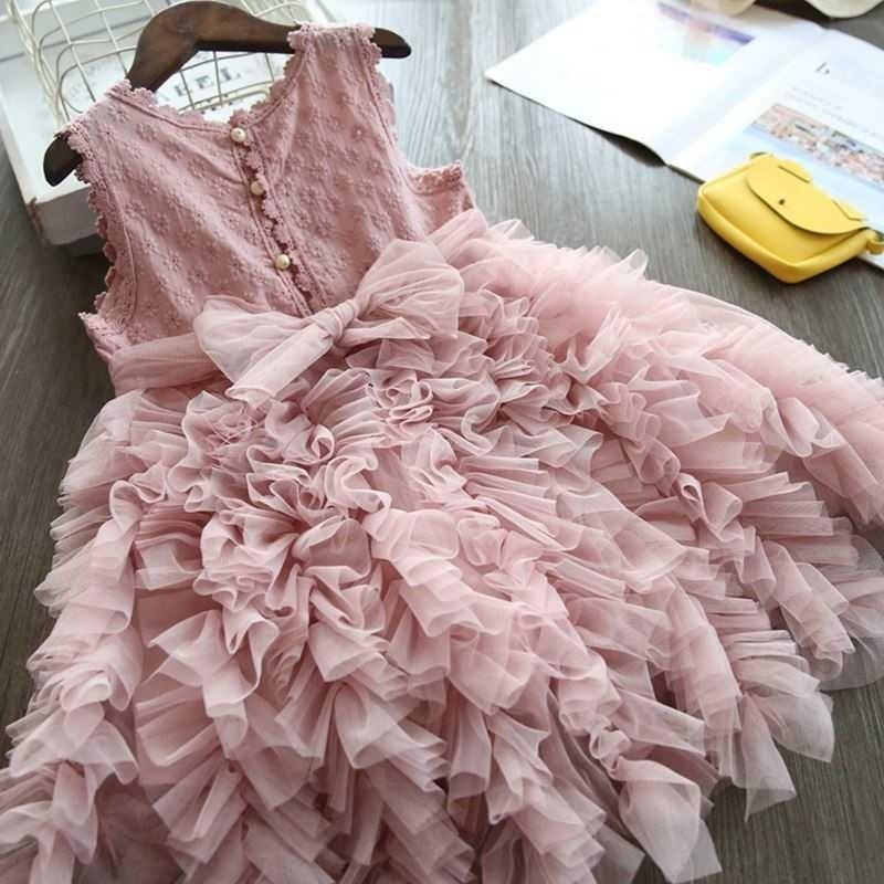 Váy thời trang không tay theo phong cách công chúa dễ thương cho bé gái