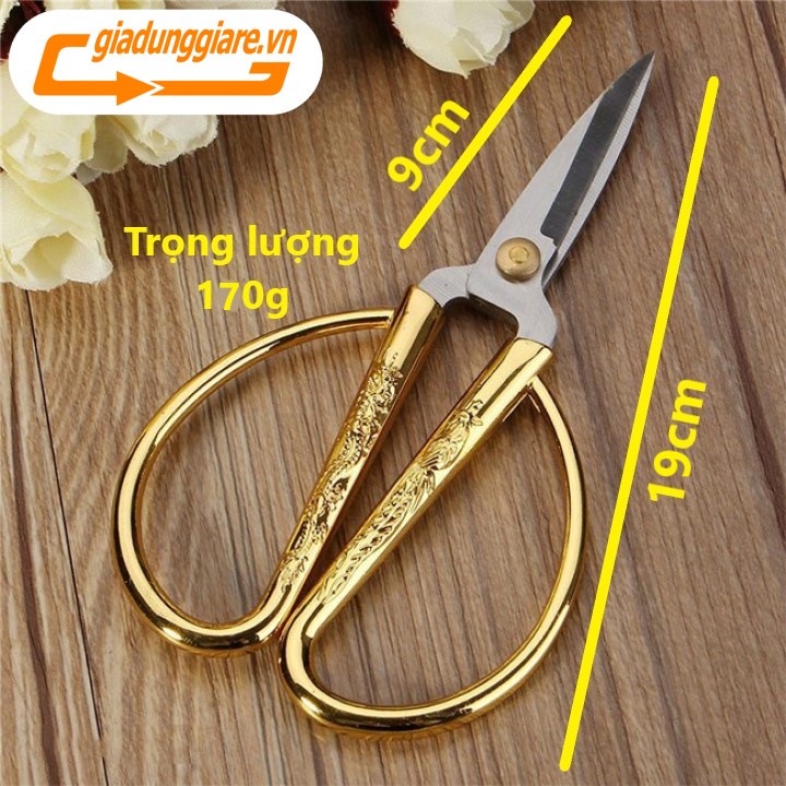 KÉO RỒNG VÀNG Đỗ Tuyết (Dài 19cm) kéo làm bếp cắt gà cá tôm rau kéo cắt may kéo thủ công thép không gỉ - giadunggiare.vn