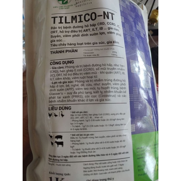 Gói 100g Tilmicosin - Hô hấp, tiêu chảy trên vật nuôi