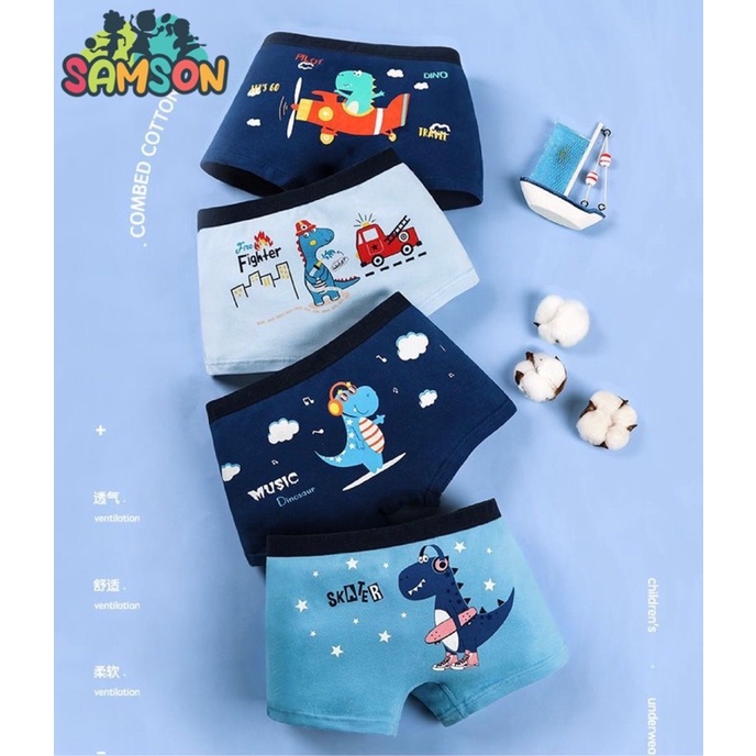 Quần lót cho bé trai chất cotton mềm mại, co giãn tốt. Quần sịp bé trai kháng khuẩn