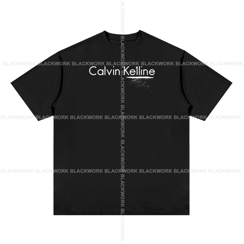 Áo Thun Ke1line 100% Cotton Tay Lỡ Unisex - Đen Cổ Tròn | Blackwork