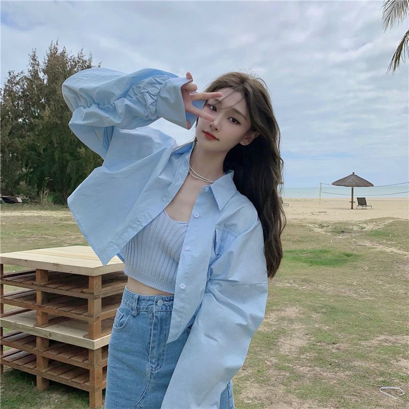 Set đồ UIOWOO gồm áo sơ mi và áo hai dây phong cách thanh lịch dành cho nữ