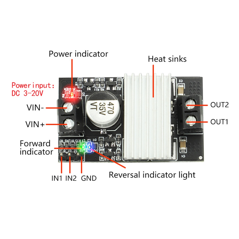 Mô Đun Điều Khiển Tốc Độ Động Cơ Mini PWM DC3-20V 10A