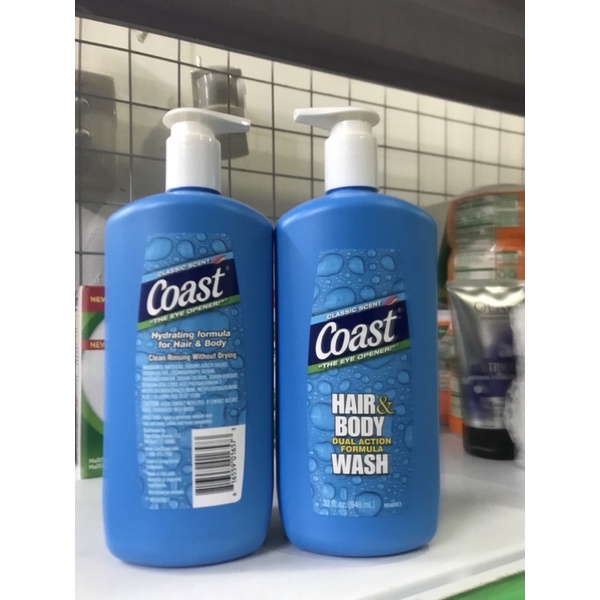 Sữa tắm gội Coast Hair & Body Wash cho nam 946ml có vòi