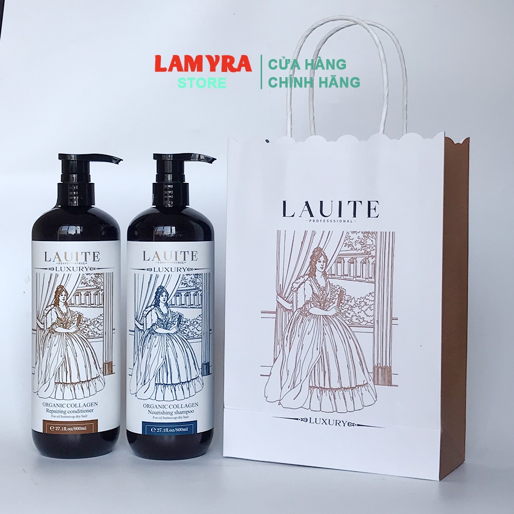 Dầu gội đầu LAUITE LUXURY 800mlx2 phục hồi hư tổn chuyên sâu hương nước hoa Lamyra