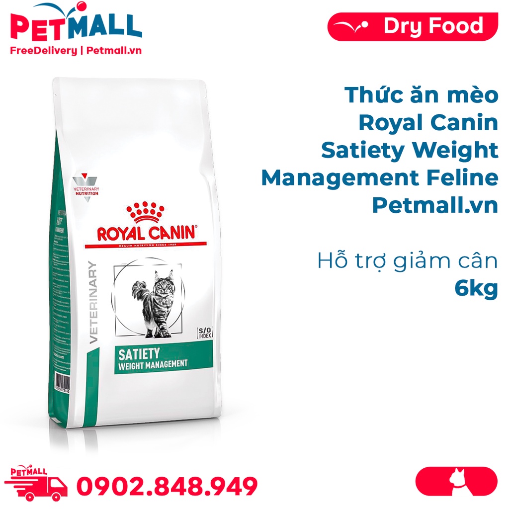 Thức ăn mèo Royal Canin Satiety Weight Management Feline 6kg - Hỗ trợ giảm cân Petmall