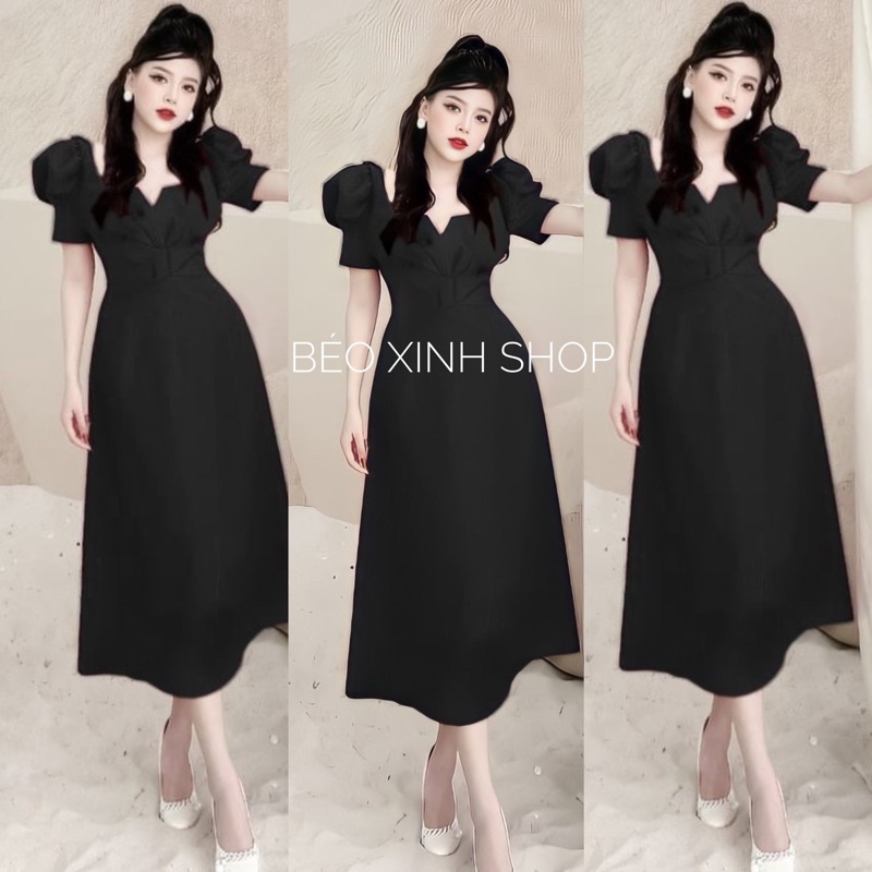 Đầm Thiết Kế Bigsize Béo Xinh 50-90kg Nơ Vai
