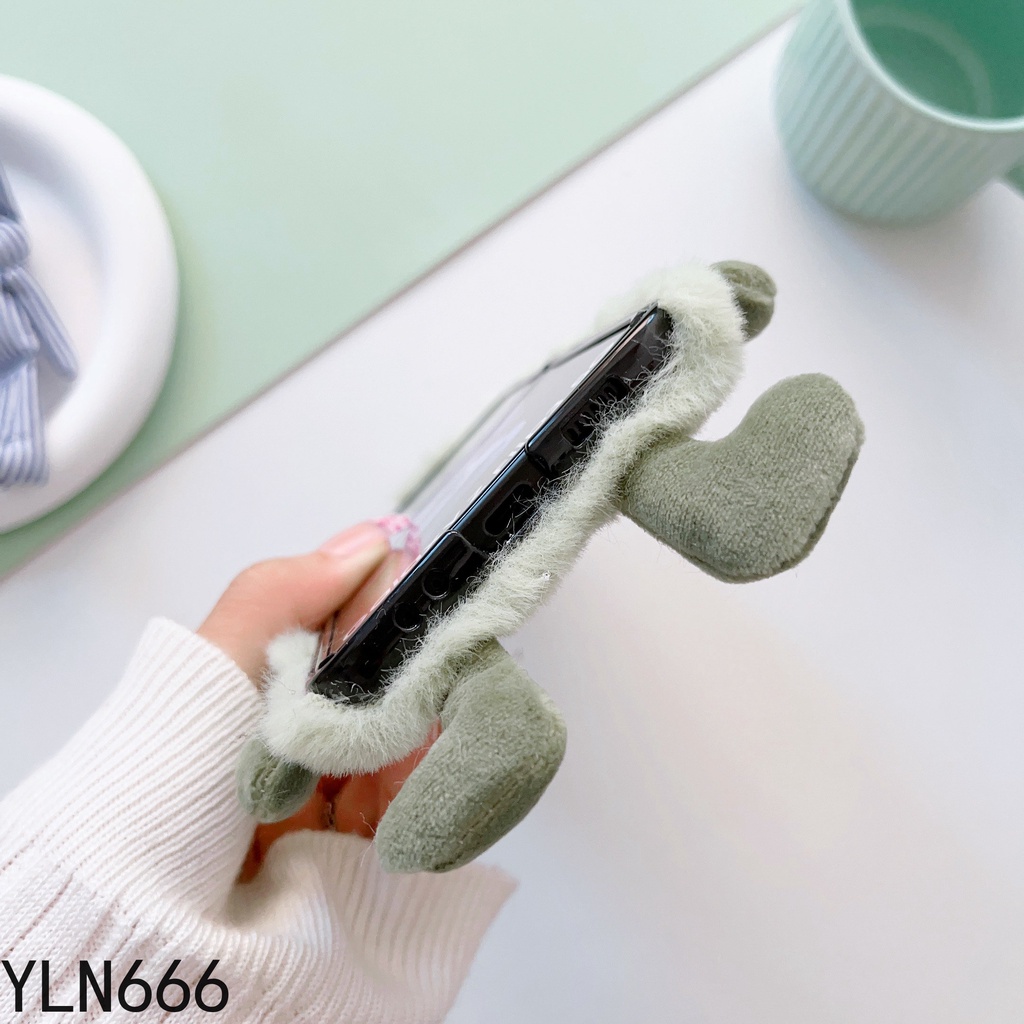 Ốp Điện Thoại Phủ Lông Hình Đôi Mắt 3D Dễ Thương Thời Trang Cho Samsung Galaxy Z Flip 4 3 2 1 5G Z Flip 5 5G