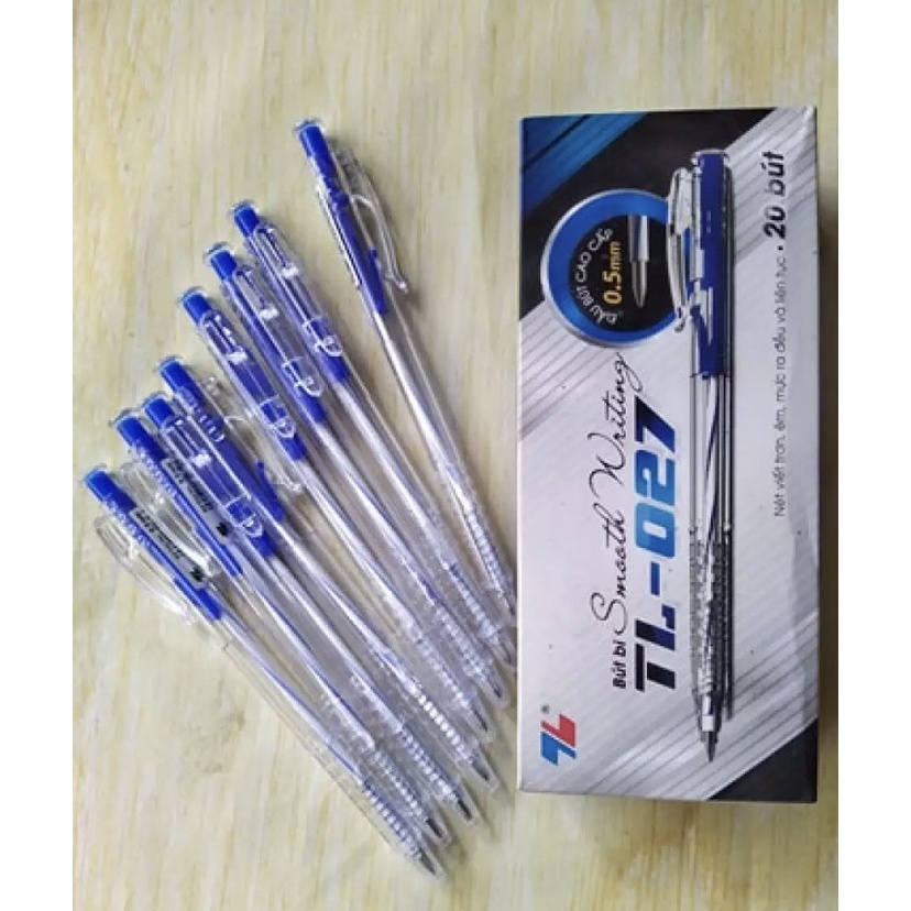 BÚT BI MỰC XANH ÁNH SÁNG ,BÚT MỰC XANH HOA VIỆT ĐẦU BI 0.7mm . 0.5mm ( 1 cây )