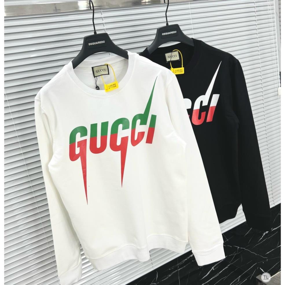 Áo sweater dài tay nam, nữ thu đông gucci hottrend in nét chất cotton co dãn 2 màu đen, trắng mẫu mới