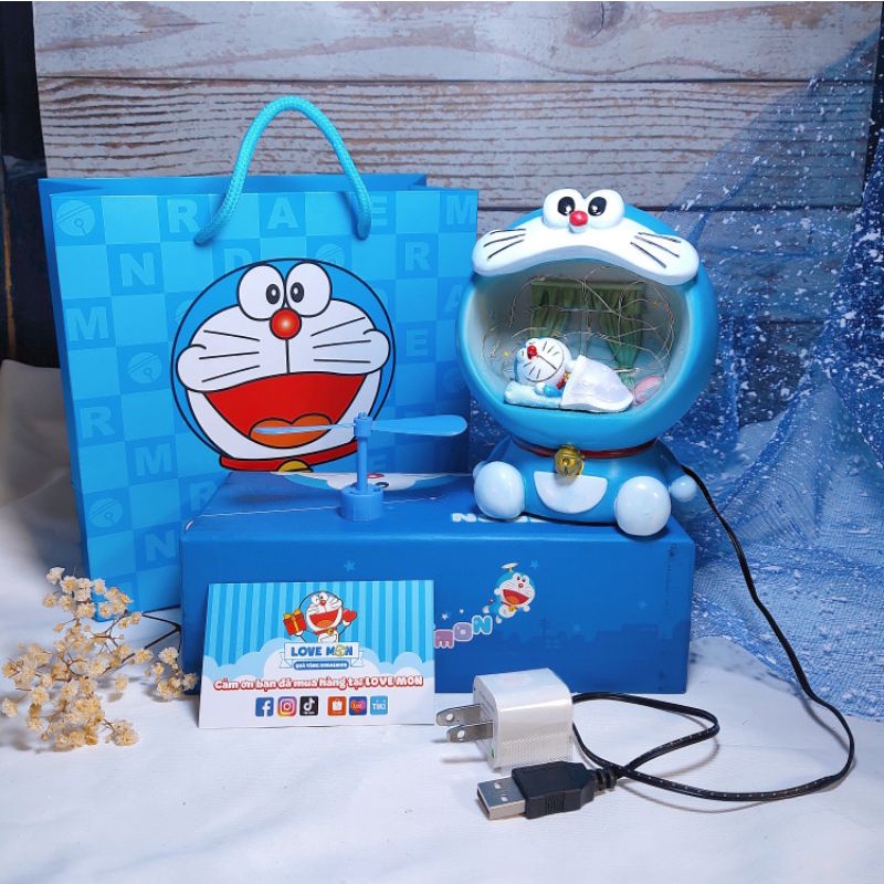 ĐÈN NGỦ DORAEMON HÁ MIỆNG DỄ THƯƠNG, TRANG TRÍ NHÀ CỬA, Quà tặng handmade - Quà tặng người yêu