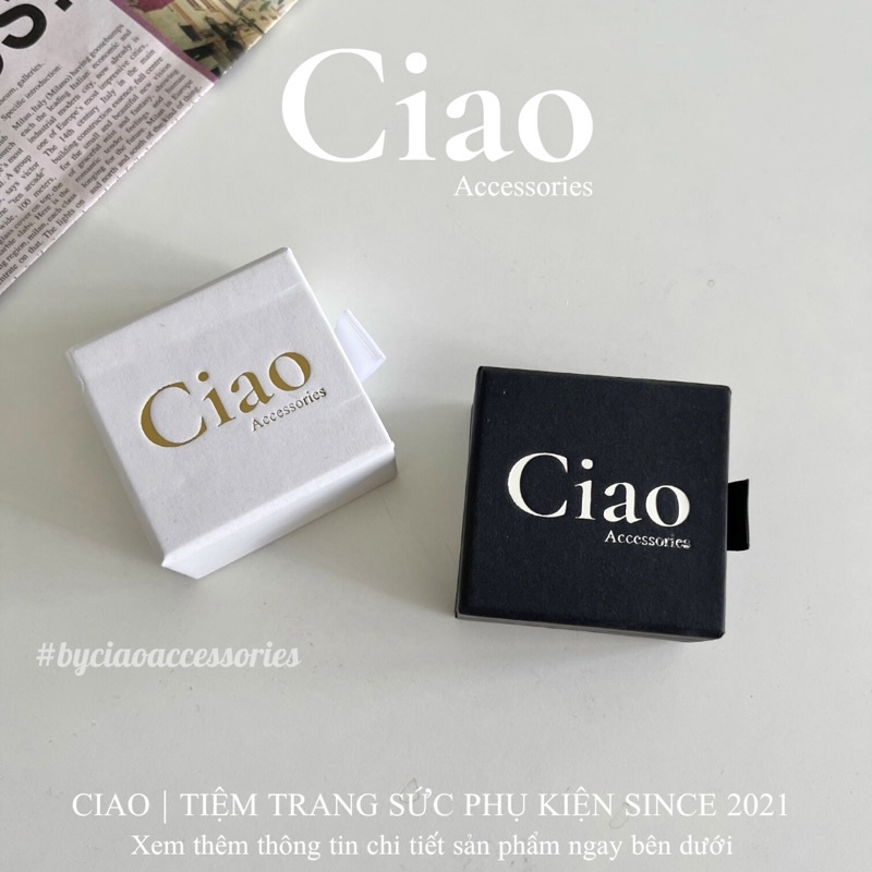 [HOẢ TỐC 1H] Hộp quà tặng/ Hộp đựng trang sức carton ép kim tinh tế sang trọng Ciao accessories