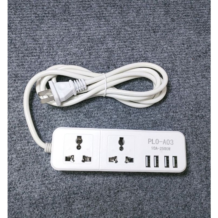 Ổ Cắm Chịu Nhiệt 2500W Dài 5m PL0-A03 Ổ Usb Sạc Điện Thoại , Đa Năng Tiện Dụng