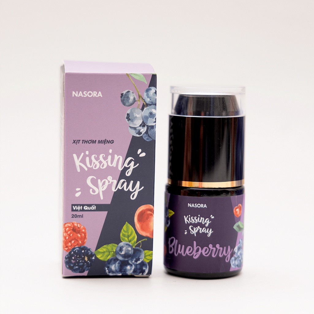 Xịt Thơm Miệng Kissing Spray Nasora 20ml Hương Việt Quất Ngọt Ngào Thơm Mát