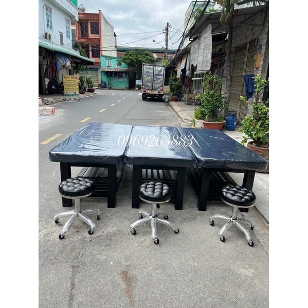 Giường Spa Chân Gỗ Tràm 10cm, Ngang 80cm, Dài 190 cmCao 70cm