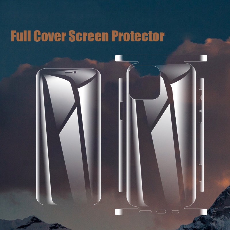 Phim Dán Hydrogel TPU Bảo Vệ Toàn Diện 360 Độ Cho iPhone 11 12 13 14 Pro Max Mini X XS Max XR 6 6S 7 8 14 Plus