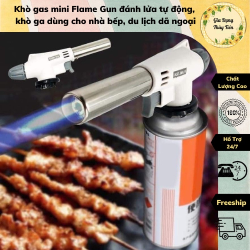 Khò gas mini đánh lửa tự động, khò ga dùng cho nhà bếp, du lịch dã ngoại