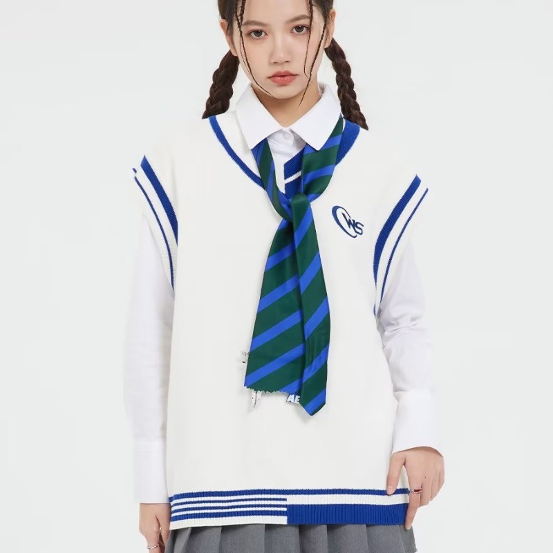 Áo Sweater Không Tay Kẻ Sọc Màu Tương Phản Phong Cách Hàn Quốc Thời Trang Mùa Thu Mới 2022 Cho Nam