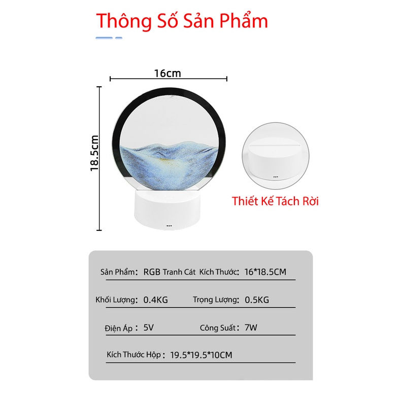 [Hàng Sẳn] Tranh cát chuyển động 3D Kết hợp đèn led chiếu sáng xung quanh , làm quà tặng , trang trí nhà cửa phong thủy.