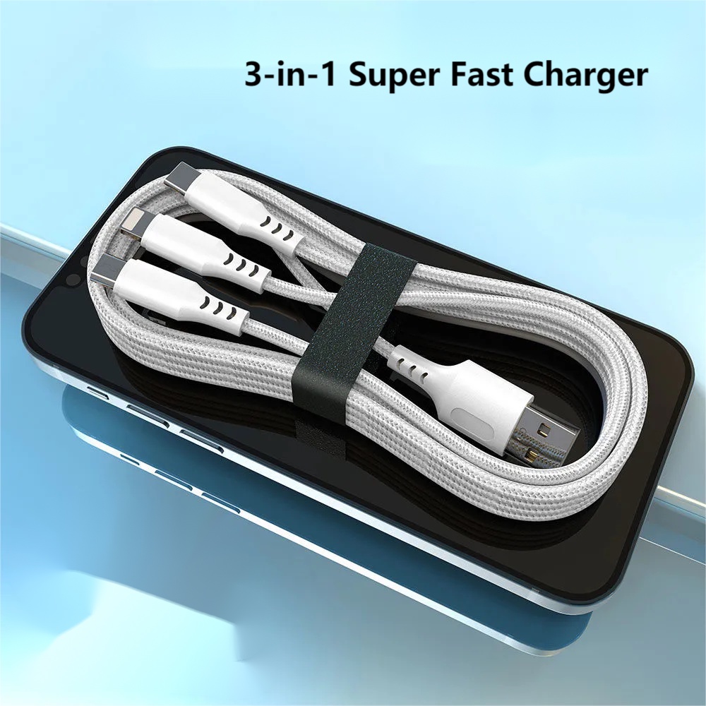 Dây Cáp Sạc Nhanh Ba Đầu Cho Huawei VIVO Xiaomi OPPO