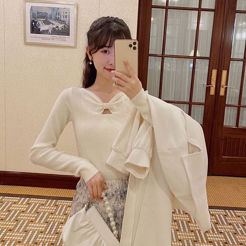 Áo Dệt Kim Mỏng Phong Cách Hàn Quốc Cho Nữ