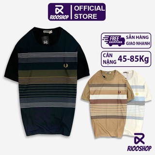 [XẢ KHO] Áo thun nam rộng, áo phông tay ngắn đẹp cổ tròn phối sọc ngang cao cấp RTX087 có size lớn, big size, size xxl