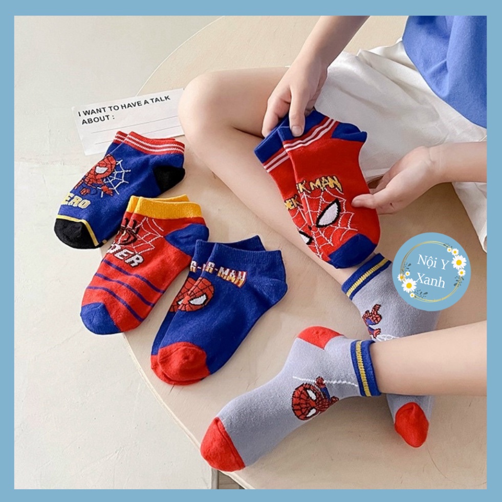 Set 5 đôi tất cotton cho bé cổ cao,ngắn bé trai,bé gái sợi bông siêu mềm thoáng khi khử mùi nội y xanh, chất ấm, thoáng