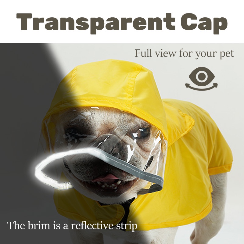 HamshMoc Áo Mưa Nhẹ Màu Trong Suốt Có Mũ Trùm Họa Tiết Hamsa Chống Thấm Nước Cho Cún Cưng