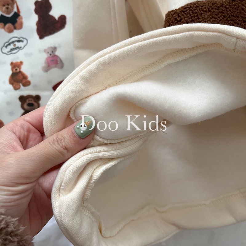 Áo Khoác Lót Nhung Giữ Ấm Phong Cách Ins Hàn Quốc Dễ Phối Đồ Cho Bé Sơ Sinh