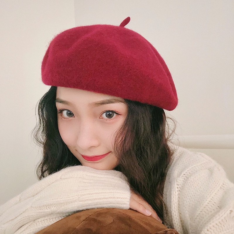 Mũ Nồi Len Màu Trơn Thời Trang Thanh Lịch Cho Nữ