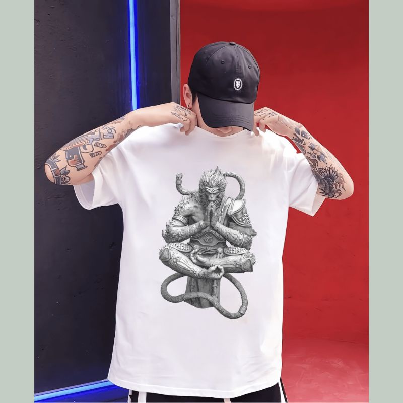 Áo thun unisex TÔN NGỘ KHÔNG WUKONG - Đấu Chiến Thắng Phật - Form rộng, màu Đen, Cotton 4 chiều - 96Tailor Local Brand