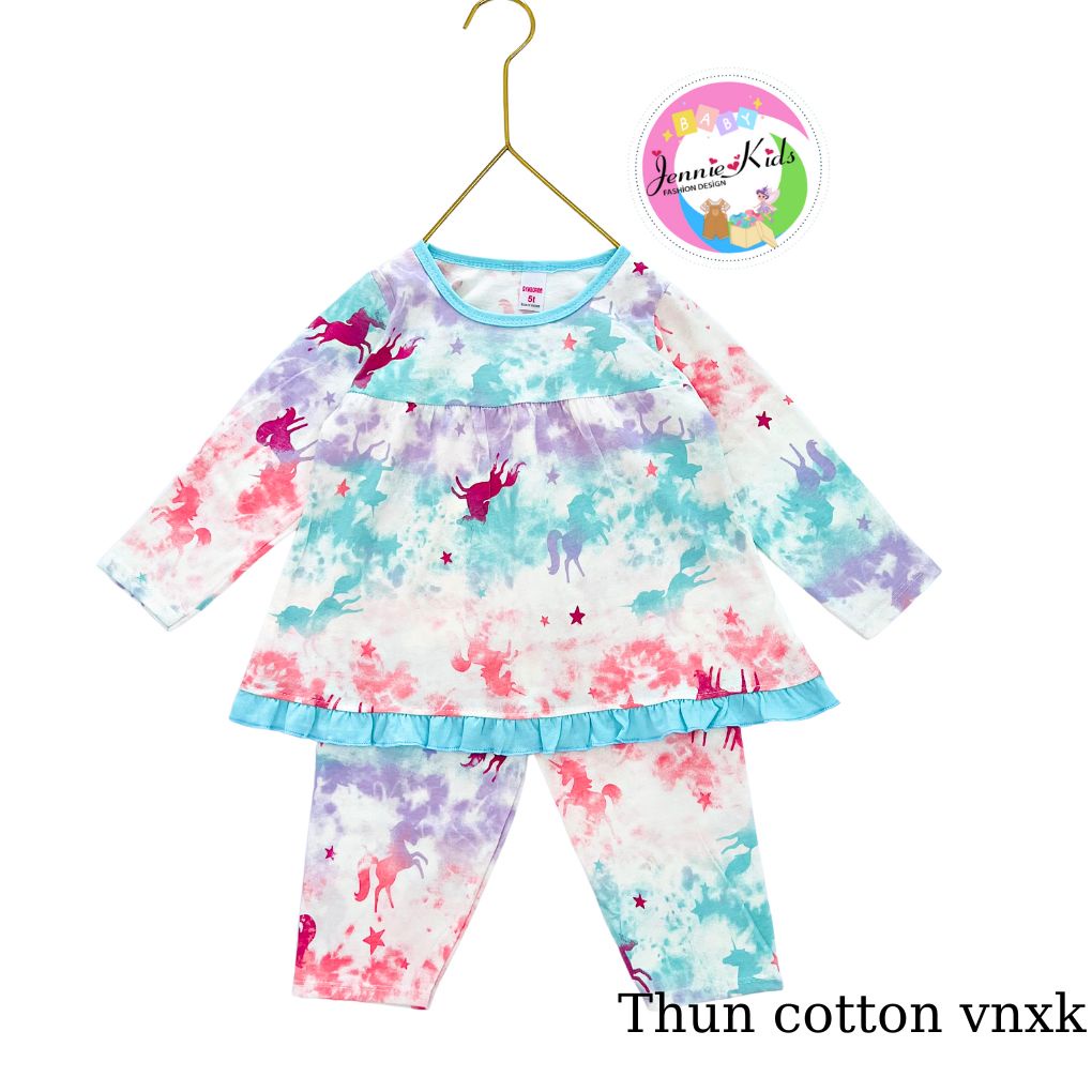 Đồ bộ thu đông bé gái  bộ bé gái tay dài baby doll bé 2-5 tuổi thun cotton vnxk Jennie kids J519