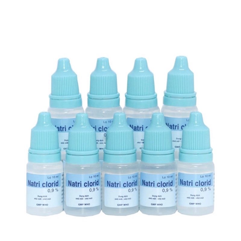 Nước muối sinh lý Natri clorid 0, 9%  Dùng để rửa mắt , mũi , tai cho bé