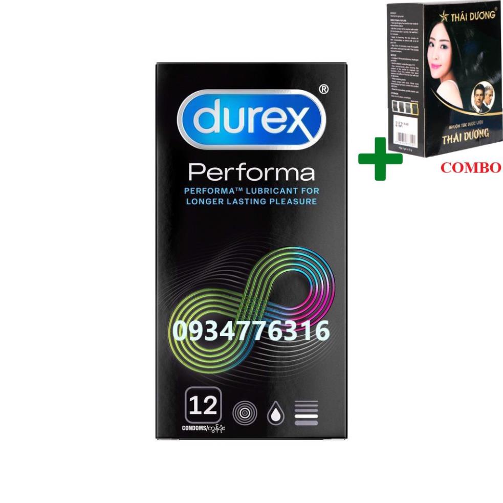 Combo Gội Là Đen Thái Dương+ ✅ Bao cao su Durex Performa  Hộp 3-12 bao
