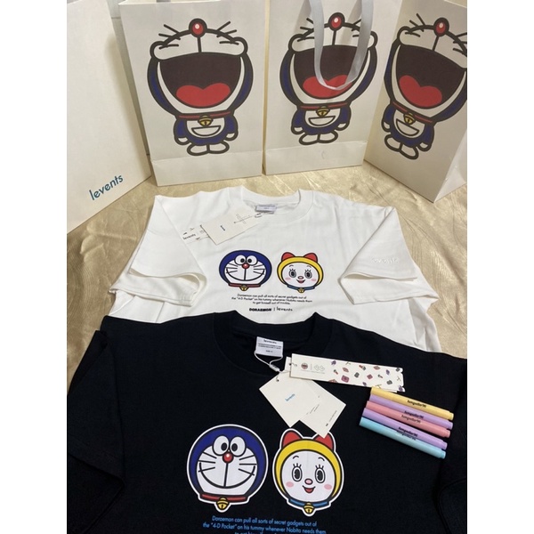 áo thun levents doraemon collab(chính hãng)tặng kèm túi giấy khi mua 2sp