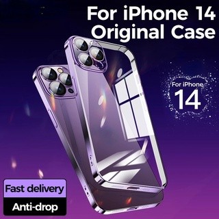 Ốp Điện Thoại Silicon Vuông Trong Suốt Mạ Màu Sang Trọng Cho iPhone 14 Pro Max 13 Pro Max 12 Pro Max11 Pro XS Max XR X XS 7 8 Plus SE 2020