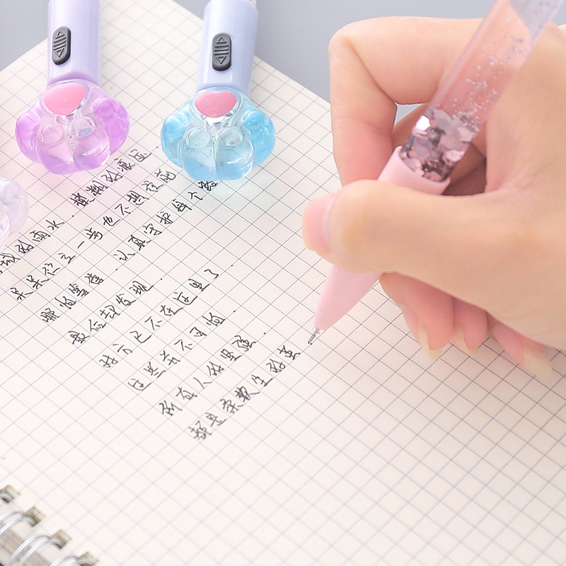 Bút Mực Gel Có Đèn LED Hình Chân Mèo Dễ Thương