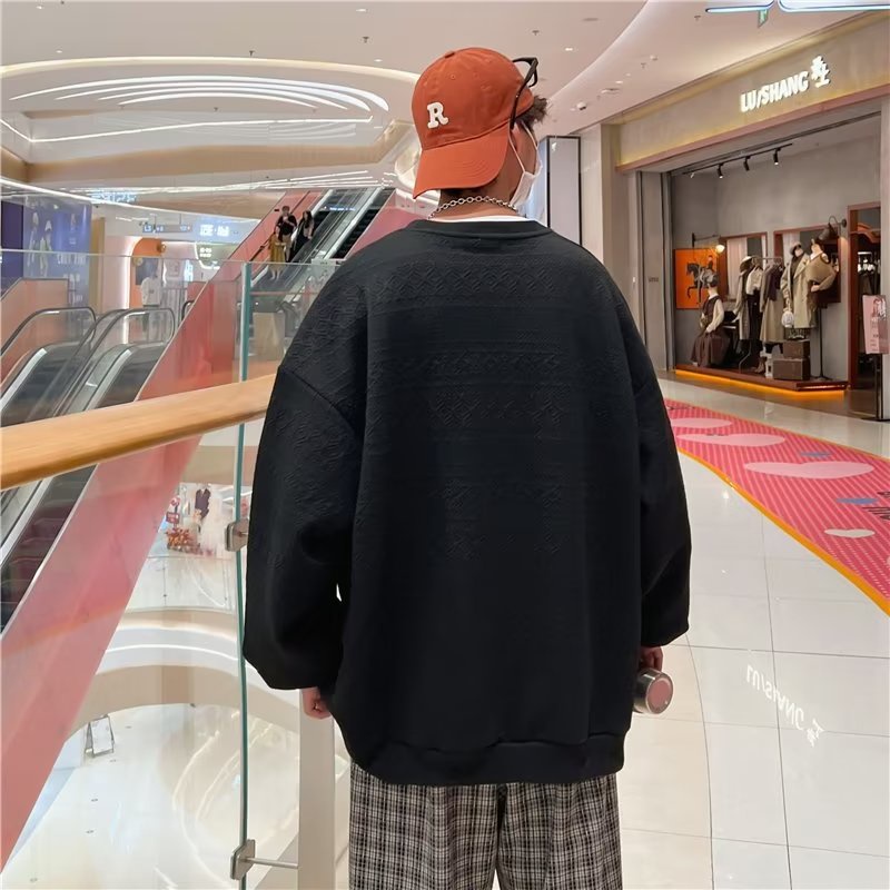 Áo Sweater nam Cổ Tròn Dáng Rộng Thêu Chữ áo sweater nữ Phong Cách Hàn Quốc Thời Trang SweatShirts Nam Nữ